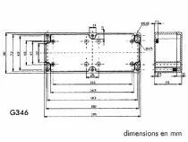 Coffret etanche en abs - gris fonce 195 x 80 x 55mm (G346)