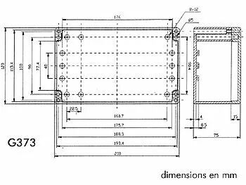Coffret etanche en abs - gris fonce 200 x 120 x 75mm (G373)