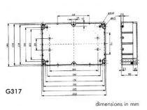 Coffret etanche en abs - gris fonce 222 x 146 x 55mm (G317)