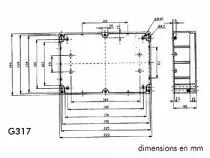 Coffret etanche en abs - gris fonce 222 x 146 x 55mm (G317)