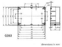 Coffret etanche en abs - gris fonce 222 x 146 x 75mm (G353)