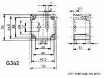 Coffret etanche en abs - gris fonce 52 x 50 x 35mm (G362)