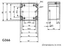 Coffret etanche en abs - gris fonce 82 x 80 x 55mm (G366)