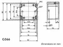 Coffret etanche en abs - gris fonce 82 x 80 x 55mm (G366)