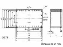 Coffret etanche en abs - gris fonce avec couvercle transparent 265 x 185 x 95mm (G378C)