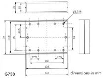 Coffret etanche en abs 140x110x35 gris clair (G738)