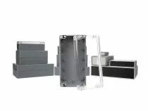 Coffret etanche en abs avec entretoises - 160 x 80 x 55mm et couvercle transparant (G368C)