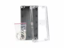 Coffret etanche en abs avec entretoises - 160 x 80 x 55mm et couvercle transparant (G368C)