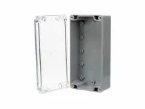 Coffret etanche en abs avec entretoises - 160 x 80 x 55mm et couvercle transparant (G368C)