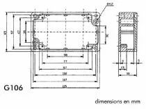 Coffret etanche en aluminium - 115 x 65 x 30mm (G106)
