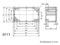 Coffret etanche en aluminium - 115 x 65 x 55mm (G111)