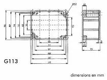 Coffret etanche en aluminium - 115 x 90 x 55mm (G113)