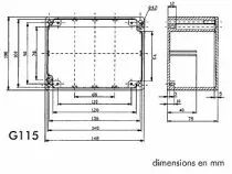 Coffret etanche en aluminium - 148 x 108 x 75mm (G115)