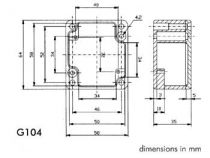 Coffret etanche en aluminium - 64 x 58 x 35mm (G104)