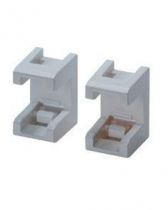 Paire d'agrafes pour assemblage vertical ou horizontal entre coffrets, platines et rehausses