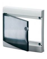 Porte transparente fumée avec cadre de support et de montage - blanc ral 9016 - ip40