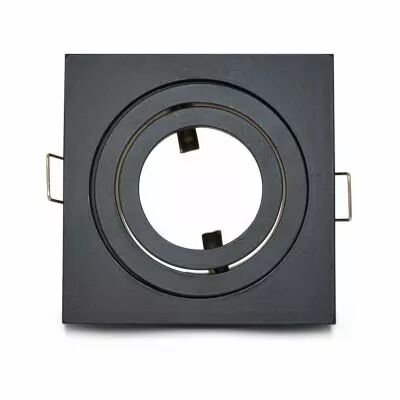 COLLERETTE CARRE DECLIPS SUPPORT DE SPOT 88 X 88MM ALU NOIR (77121)