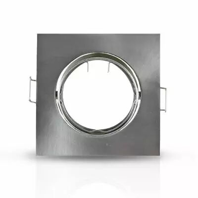 COLLERETTE CARRE SUPPORT DE SPOT 85 X 85MM ARGENT ORIENT  (7707)