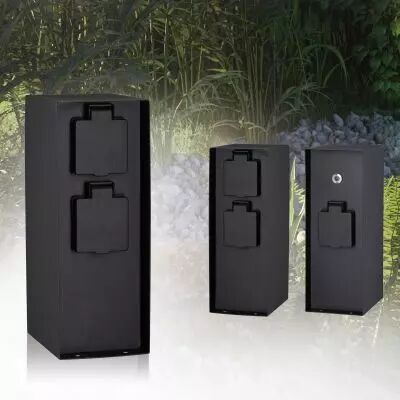 Colonne de prises Outdoor Rio carr� x3 Interrupteur cr�pusculaire (94315)