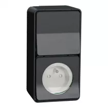 Combiné va et vient et prise de courant en saillie mureva IP55 gris (MUR36025)