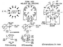 Commutateur rotatif 2 circuits / 6 positions - cosses a souder (8404-2)