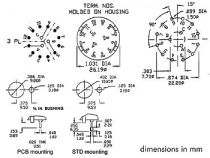 Commutateur rotatif 3 circuits / 4 positions - cosses a souder (8404-3)