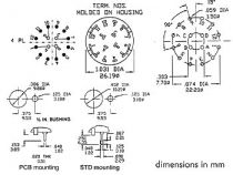 Commutateur rotatif 4 circuits / 3 positions - cosses a souder (8404-4)