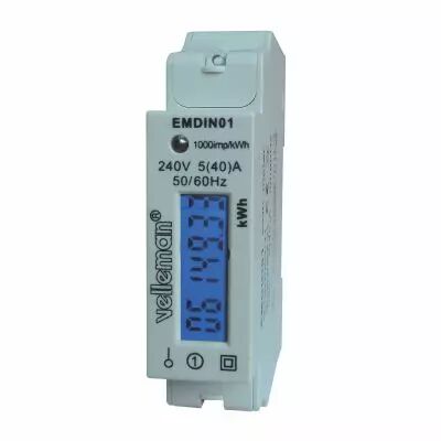 Compteur kwh monophas� pour montage sur rail din - 1 module (EMDIN01)