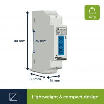 Compteur kwh monophasé pour montage sur rail din - 1 module (EMDIN01)
