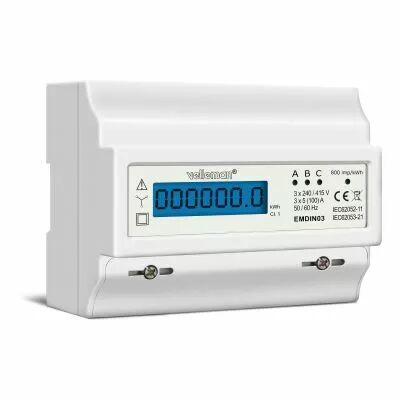 Compteur kwh triphas� pour montage sur rail din - 7 modules (EMDIN03)