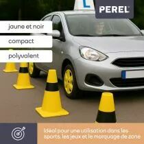 Cone de signalisation jaune/noir 30cm (1189-30)
