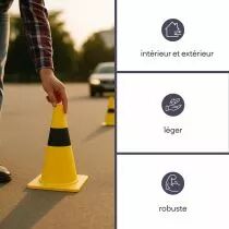 Cone de signalisation jaune/noir 30cm (1189-30)