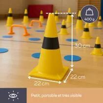 Cone de signalisation jaune/noir 30cm (1189-30)