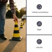 Cone de signalisation jaune/noir 50cm (1189-50)