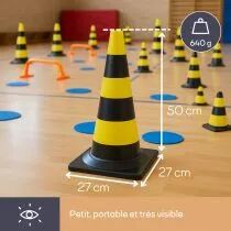 Cone de signalisation jaune/noir 50cm (1189-50)