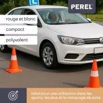 Cone de signalisation rouge/blanc 30cm (1190-30)
