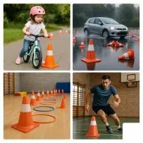 Cone de signalisation rouge/blanc 30cm (1190-30)