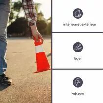 Cone de signalisation rouge/blanc 30cm (1190-30)