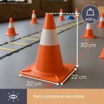 Cone de signalisation rouge/blanc 30cm (1190-30)