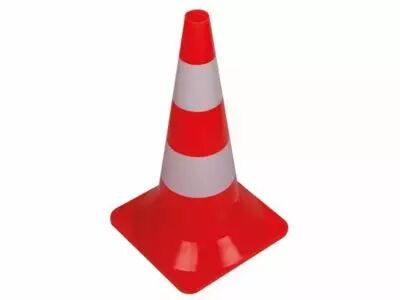 Cone de signalisation rouge/blanc 50cm (1190-50)
