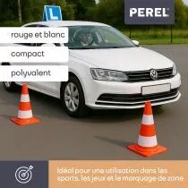 Cone de signalisation rouge/blanc 50cm (1190-50)