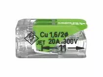 Connecteur d\'&eacute;pissure compact 2 x 0,2 - 4 mm&sup2; pour tous types de fils - vert (WG221422)