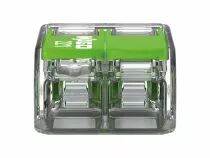 Connecteur d\'&eacute;pissure compact 2 x 0,2 - 4 mm&sup2; pour tous types de fils - vert (WG221422)