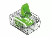 Connecteur d\'&eacute;pissure compact 2 x 0,2 - 4 mm&sup2; pour tous types de fils - vert (WG221422)
