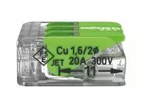 Connecteur d\'&eacute;pissure compact 3 x 0,2 - 4 mm&sup2; pour tous types de fils - vert (WG221423)