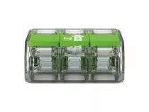 Connecteur d\'&eacute;pissure compact 3 x 0,2 - 4 mm&sup2; pour tous types de fils - vert (WG221423)