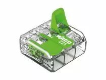 Connecteur d\'&eacute;pissure compact 3 x 0,2 - 4 mm&sup2; pour tous types de fils - vert (WG221423)
