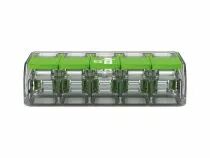 Connecteur d\'&eacute;pissure compact 5 x 0,2 - 4 mm&sup2; pour tous types de fils - vert (WG221425)