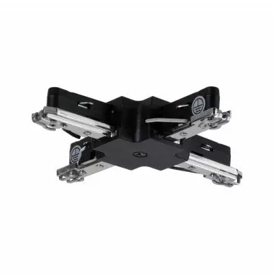Connecteur en X URail fixe Noir mat 230V plastique/M�tal (96908)