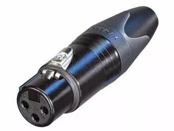 Connecteur femelle � 3 points. bo�tier en m�tal noir et contacts argent�s. (NC3FXX-BAG)